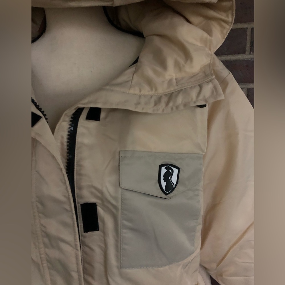 NWT VHNY Down Parka Oversized Winter Coat Beige Hooded Down Parka Jacket Sz M - Picture 12 of 12